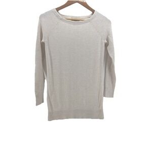 Ann Taylor LOFT Sweater Womens XSP Petite Cream Raglan Sleeve Pullover Tunic‎